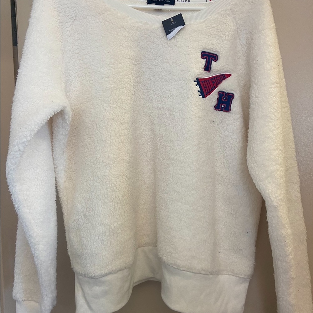 Tommy Hilfiger Fleece Sherpa Pullover Sweater White women’s large